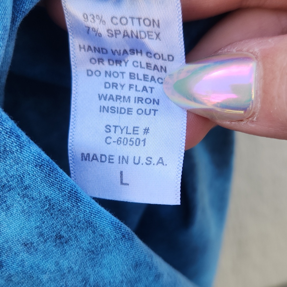 Chatoyant Earthy Soft Stretch Tank Dress Mineral Wash Cotton Large Blue Coastal - Picture 4 of 5